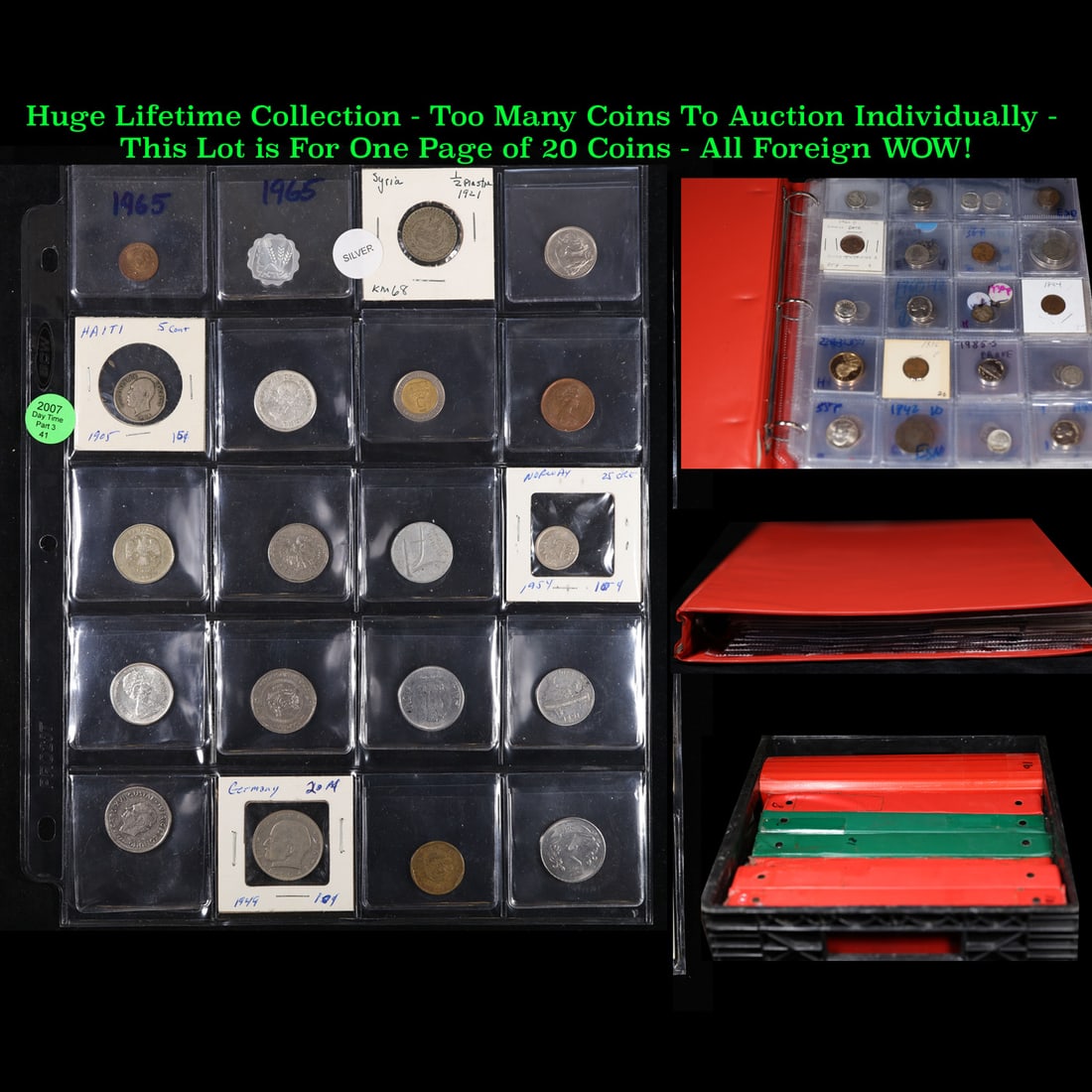 Huge Liifetime Collection - Too Many Coins To Auction Individually - This Lot is For One Page of 20 (1 of 3)