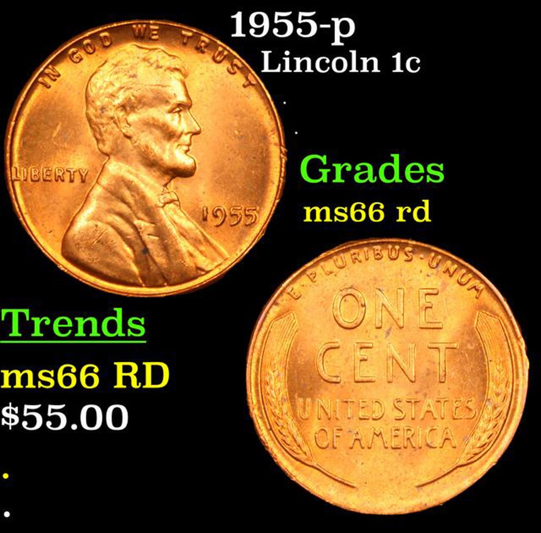 1955-p Buggs Bunny Lincoln Cent 1c Grades GEM+ Unc RD: 1955-p Buggs Bunny Lincoln Cent 1c Grades GEM+ Unc RD.