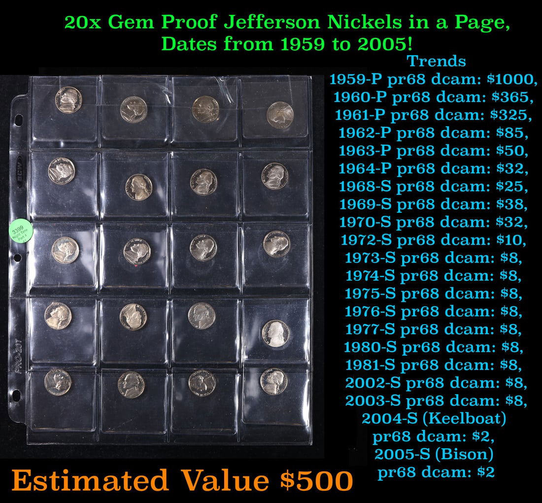 Huge Lifetime Collection - Too Many Coins To Auction Individually - This Lot is For One Page of 20 (1 of 3)