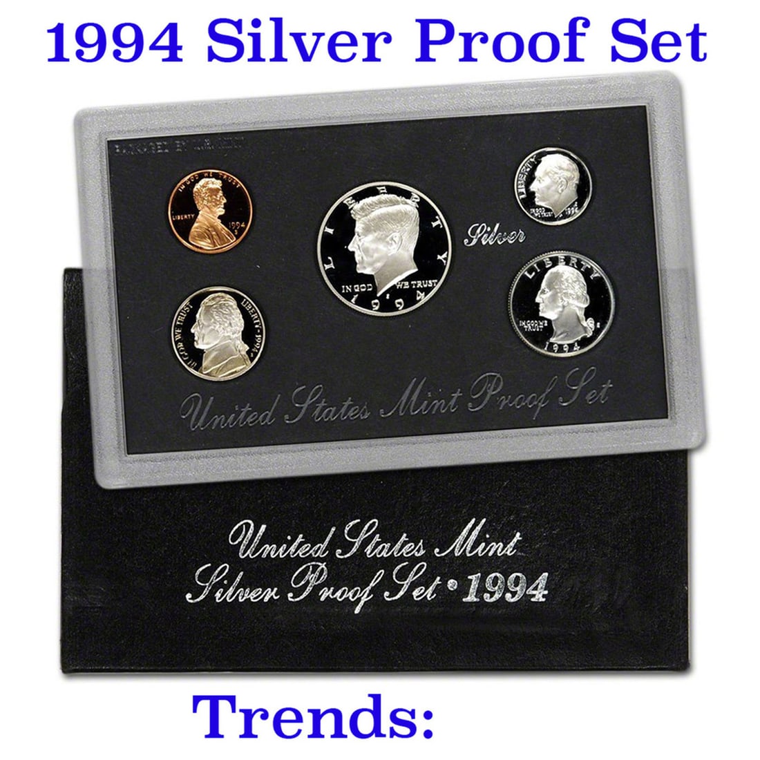 1995 United States Mint Silver Proof Set 5 Coins inside (1 of 1)