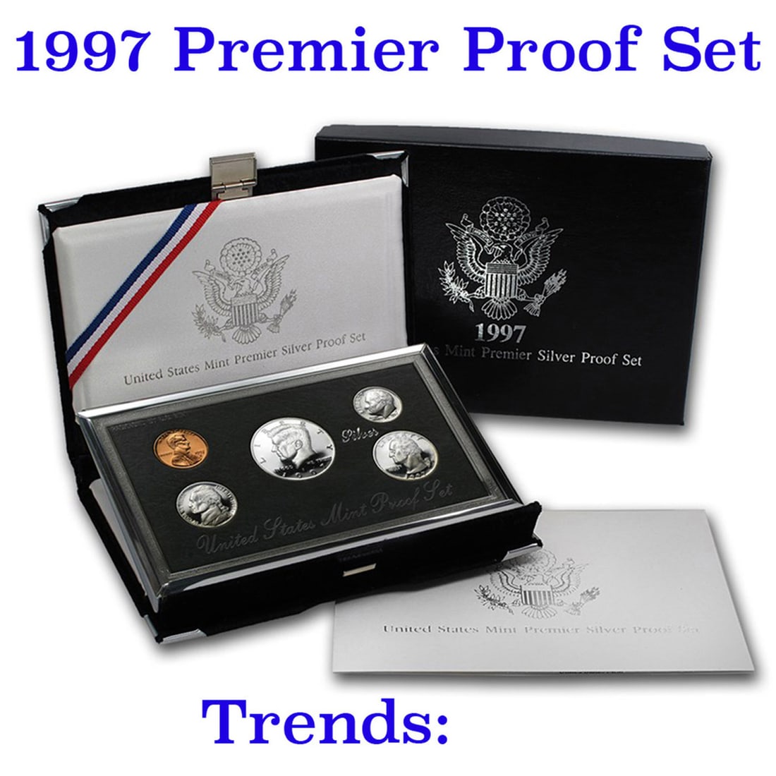 1997 United States Premier Silver Proof Set in Display case. 5 Coins Inside! (1 of 1)