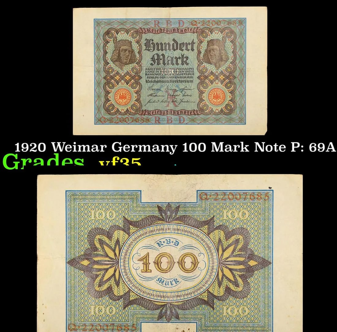 1920 Germany 100 Mark Note P# 96A Grades vf+ (1 of 3)