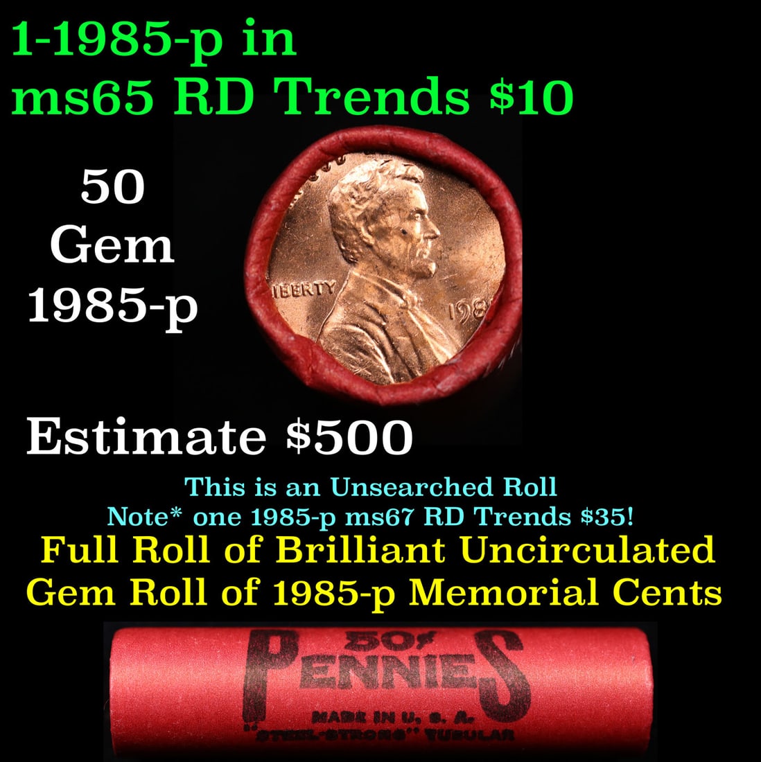 1968-s Lincoln Cent 1c Grades GEM++ RD (1 of 3)