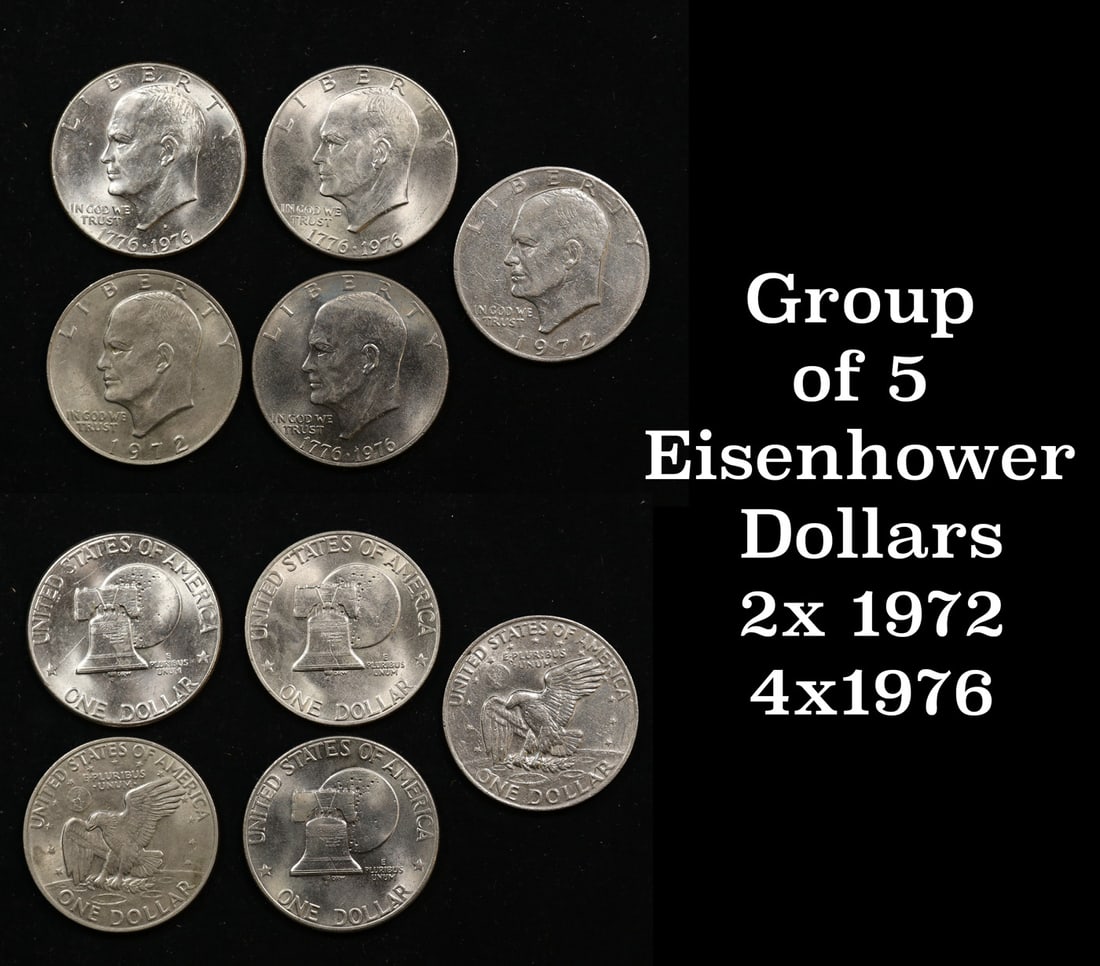 Group of 5 Eisenhower Dollars (1 of 3)