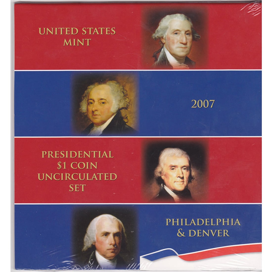 SEALED 2007 Presidential $1 Coin Uncirculated Set 8 Coins: SEALED 2007 Presidential $1 Coin Uncirculated Set 8 Coins. The 2007 Presidential $1 Coin Uncirculated Set is the first of the series that salutes past presidents of the US. In 2007, the US Mint began 