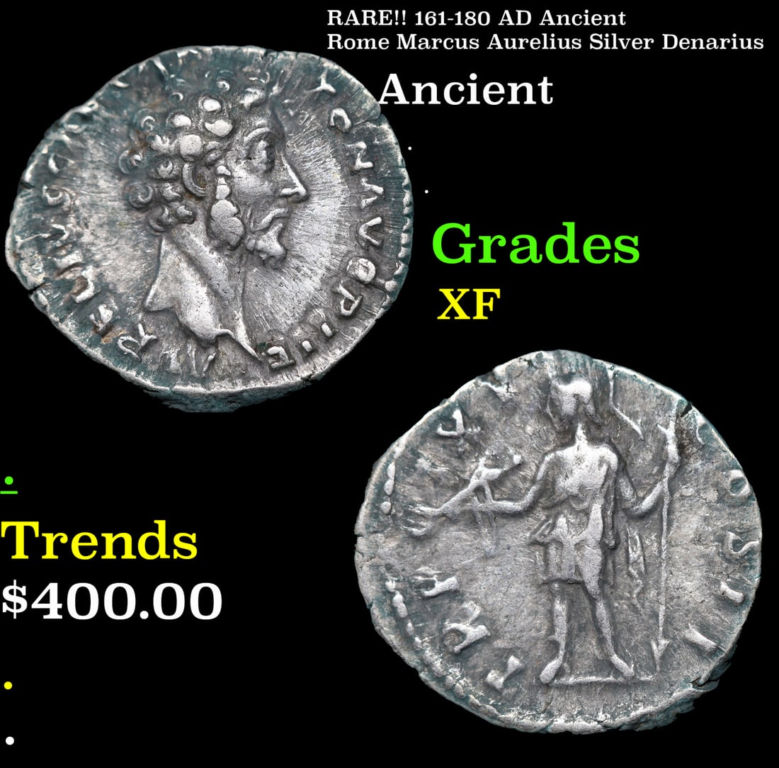 RARE!! 161-180 AD Ancient Rome Marcus Aurelius Silver Denarius Ancient Grades vf (1 of 3)