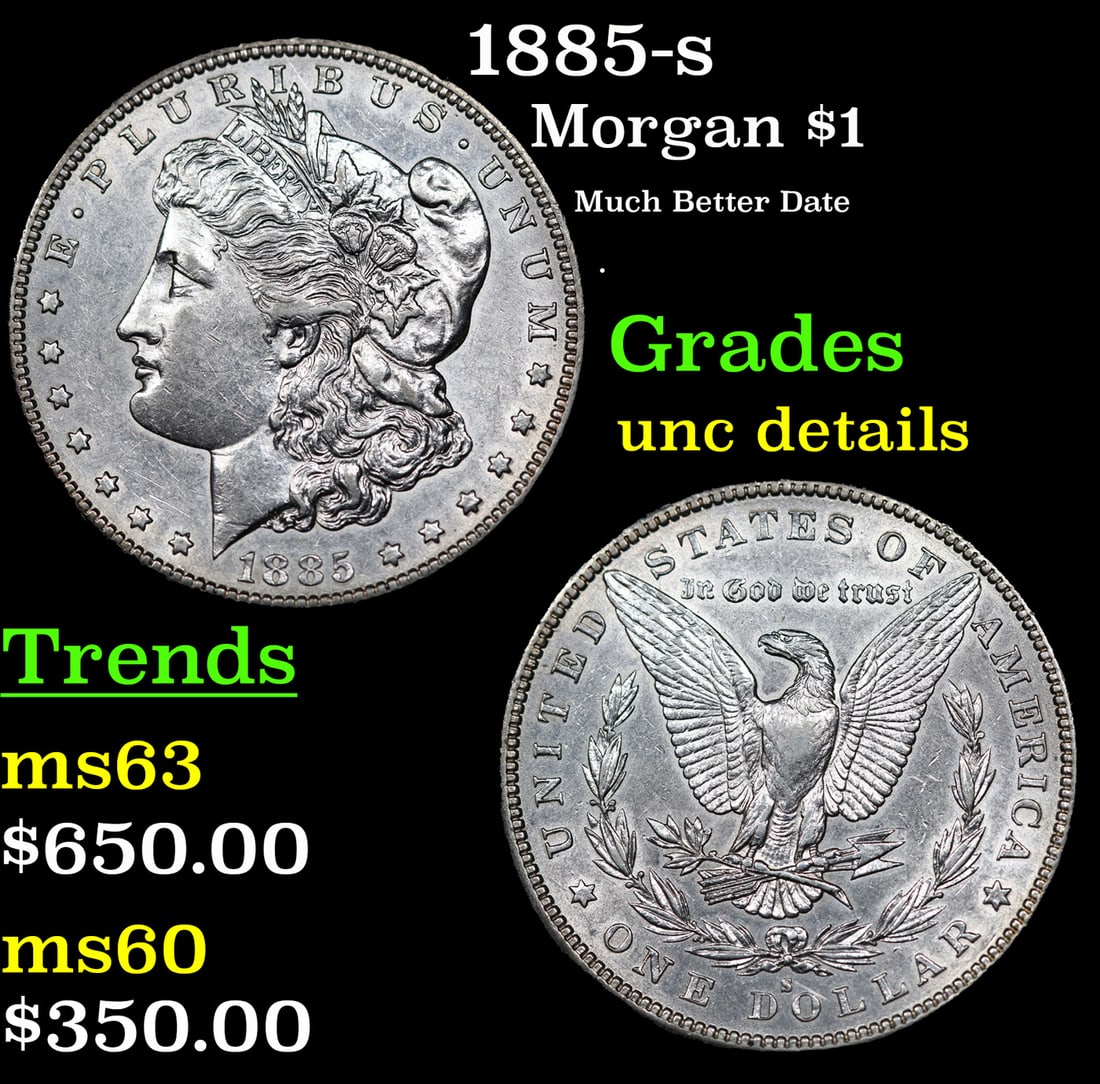 1885-s Morgan Dollar $1 Grades Unc Details (1 of 3)