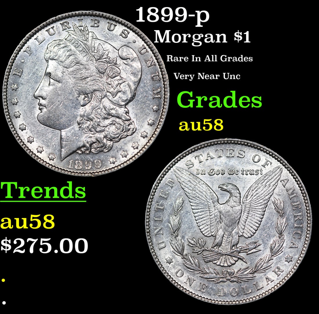 1899-p Morgan Dollar $1 Grades Choice AU/BU Slider (1 of 3)