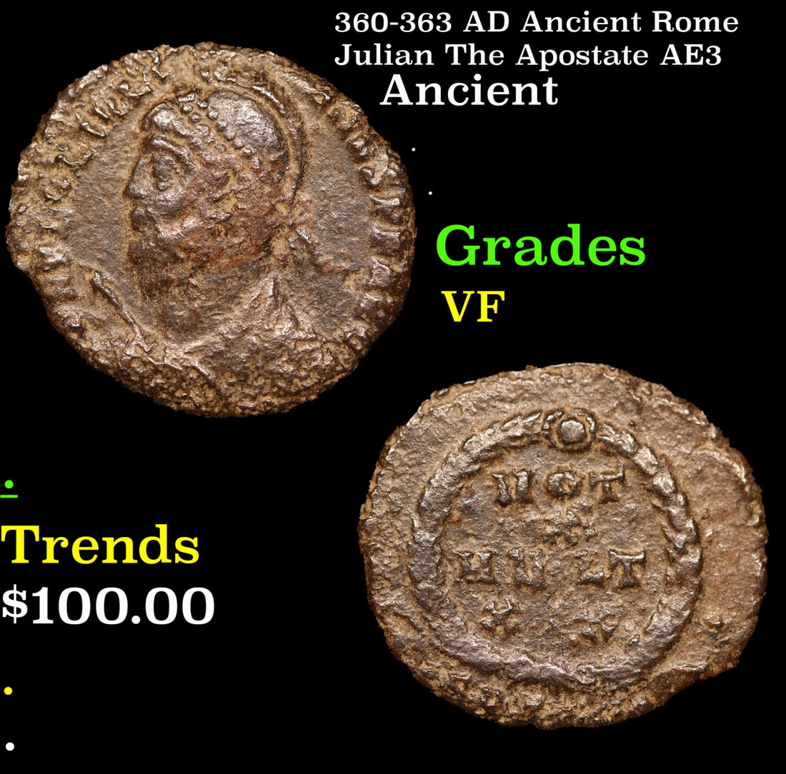 360-363 AD Ancient Rome Julian The Apostate AE3 Ancient Grades VF (1 of 3)