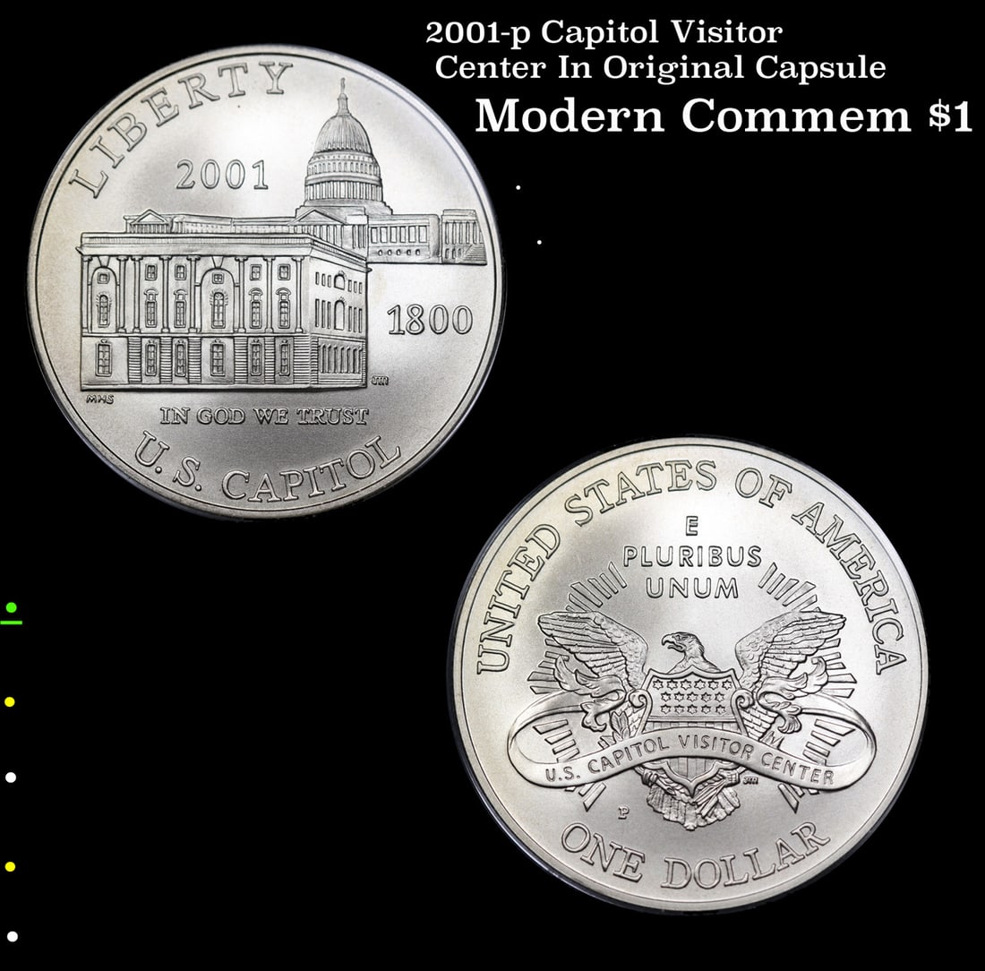 2001-p Capitol Visitor Center In Original Capsule Modern Commem Dollar $1 Grades (1 of 3)
