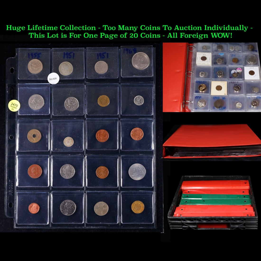 20 Great Coins of the World, hand selected, many trend high, every lot guaranteed to contain Silver.: 20 Great Coins of the World, hand selected, many trend high, every lot guaranteed to contain Silver.. We have received a huge collection of over 10 thousand US coins in flips, 2x2 holders, and 20 coin
