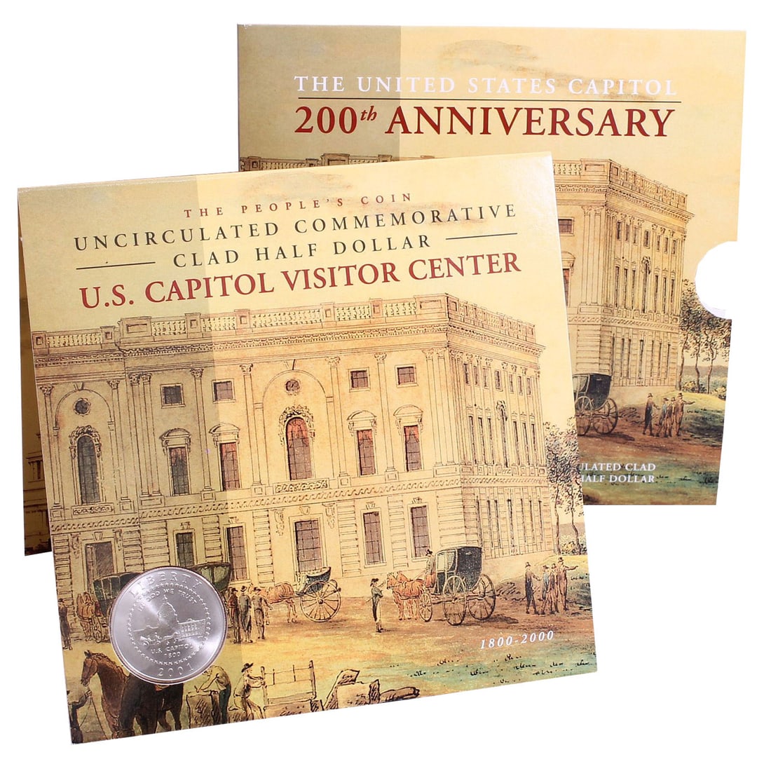 2001 P U.S. Capitol Visitor Center  Half Dollar Uncirculated US Mint 200th Anniversary (1 of 1)