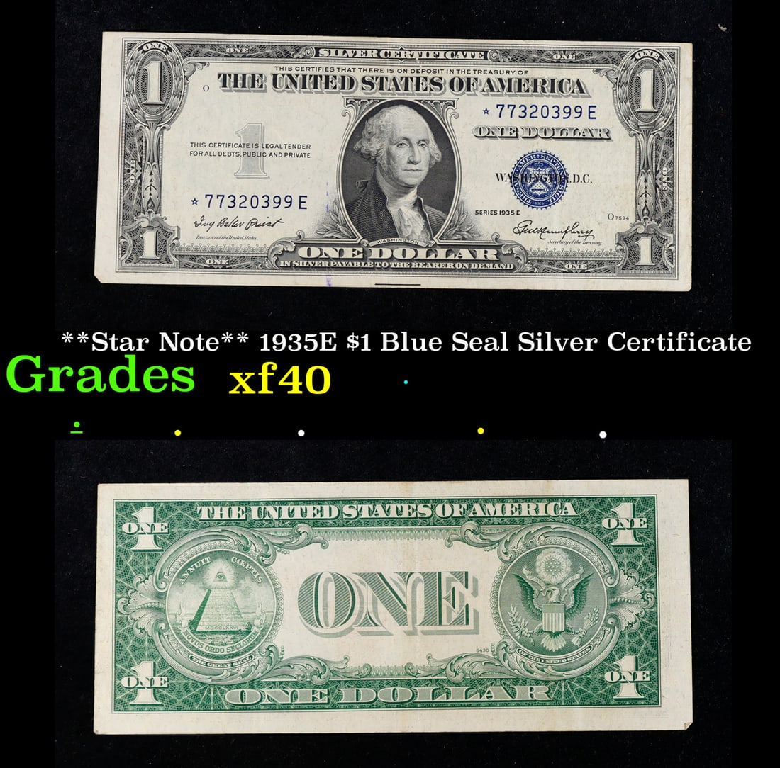 **Star Note** 1935E $1 Blue Seal Silver Certificate Grades xf (1 of 3)