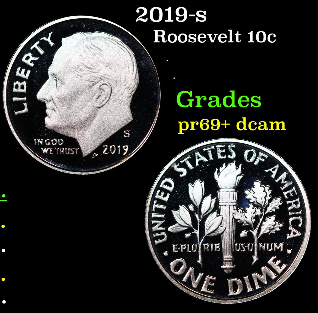 Proof 2019-s Roosevelt Dime 10c Grades GEM++ Proof Deep Cameo (1 of 3)
