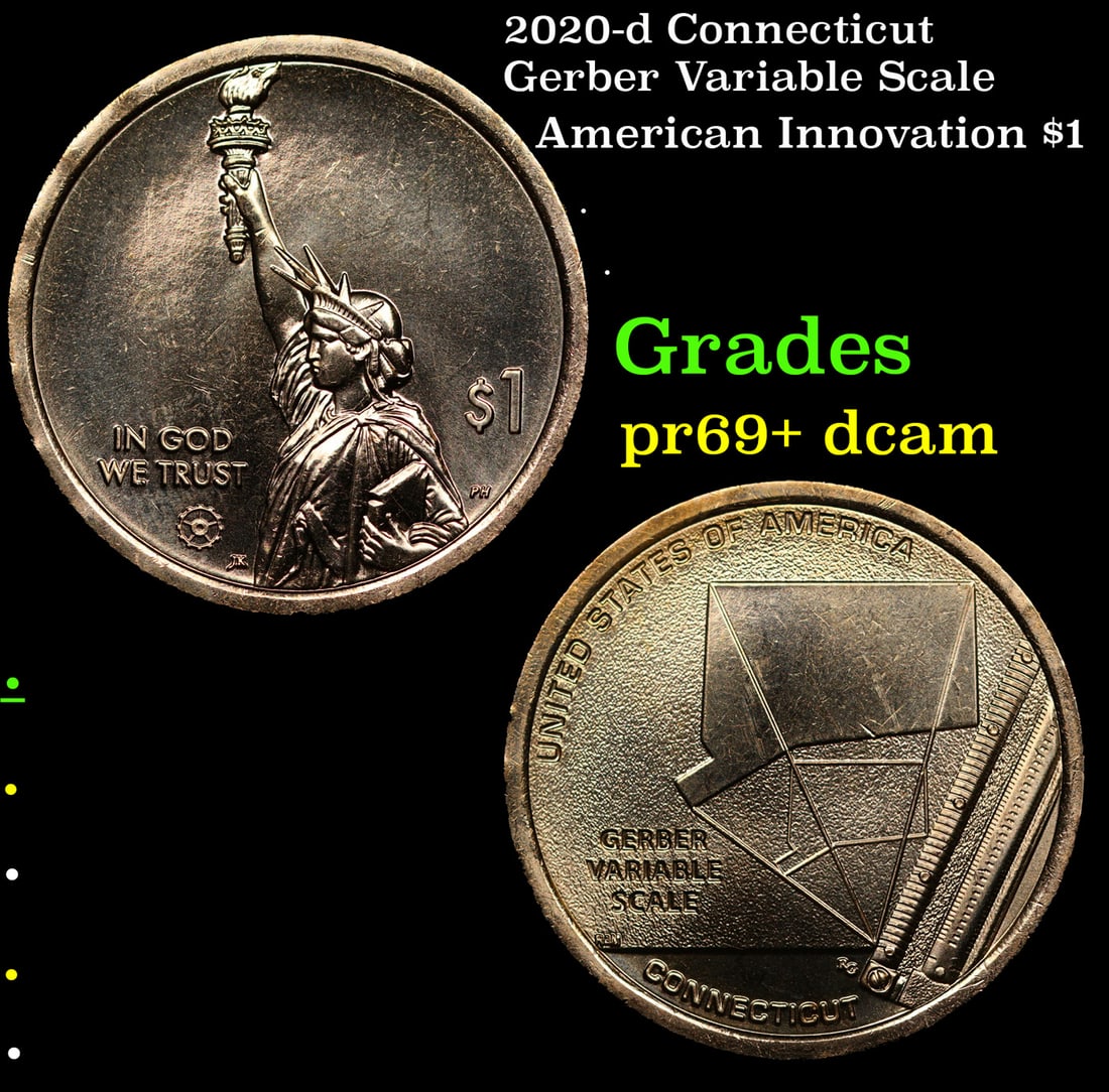 Proof 2020-d Connecticut Gerber Variable Scale Grades GEM++ Proof Deep Cameo: 2020-d Connecticut Gerber Variable Scale Grades GEM++ Proof Deep Cameo.
