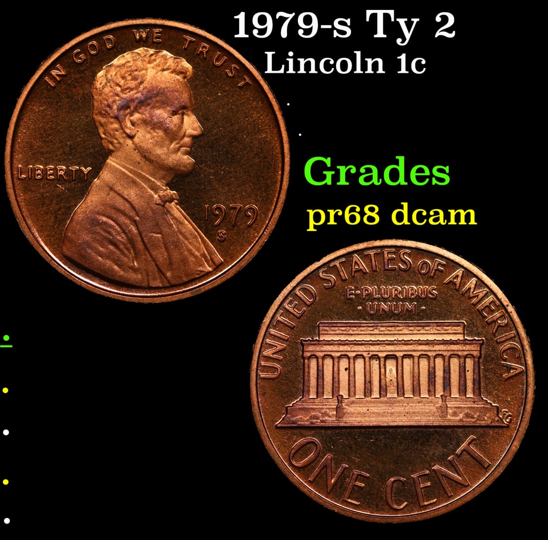 Proof 1979-s Ty 2 Lincoln Cent 1c Grades GEM++ Proof Deep Cameo (1 of 3)