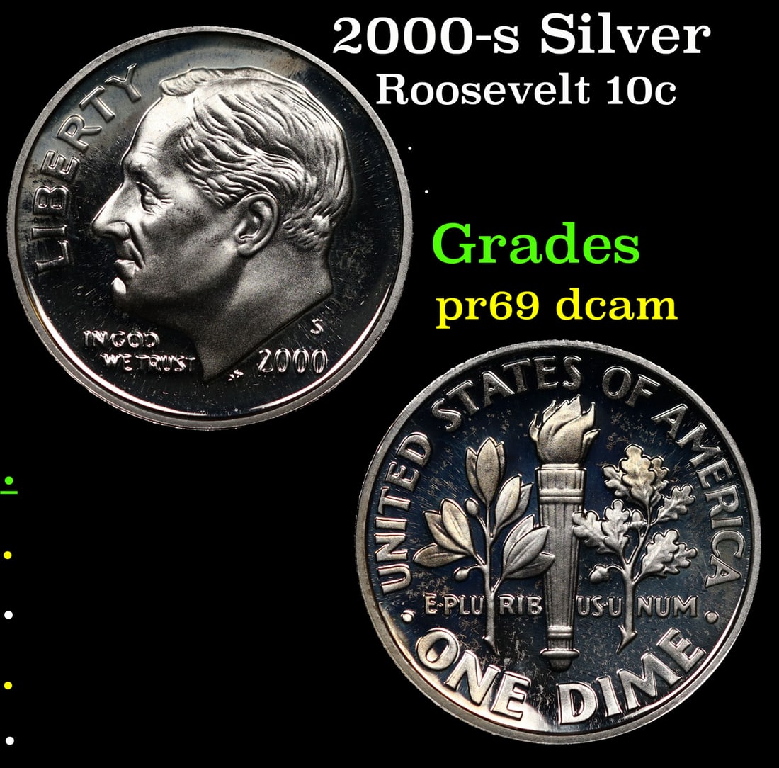Proof 2000-s Silver Roosevelt Dime 10c Grades GEM++ Proof Deep Cameo (1 of 3)