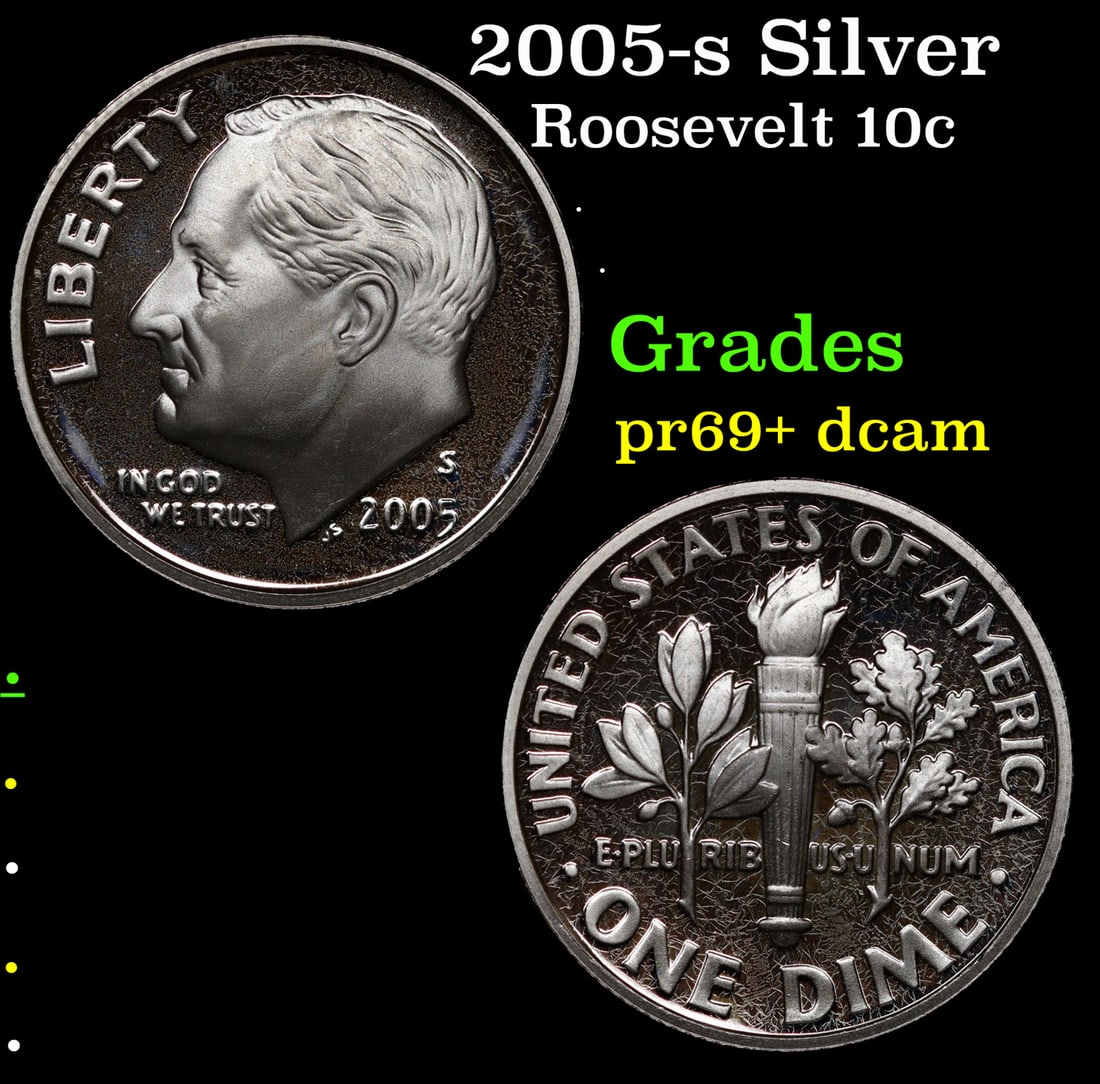 Proof 2005-s Silver Roosevelt Dime 10c Grades GEM++ Proof Deep Cameo (1 of 3)