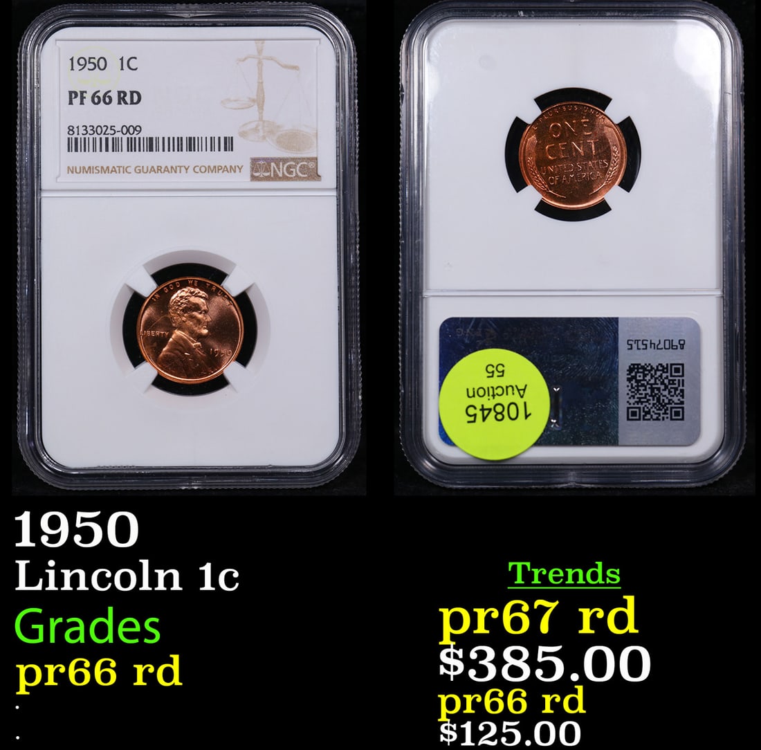Proof NGC 1950 Lincoln Cent 1c Graded pr66 rd By NGC (1 of 3)