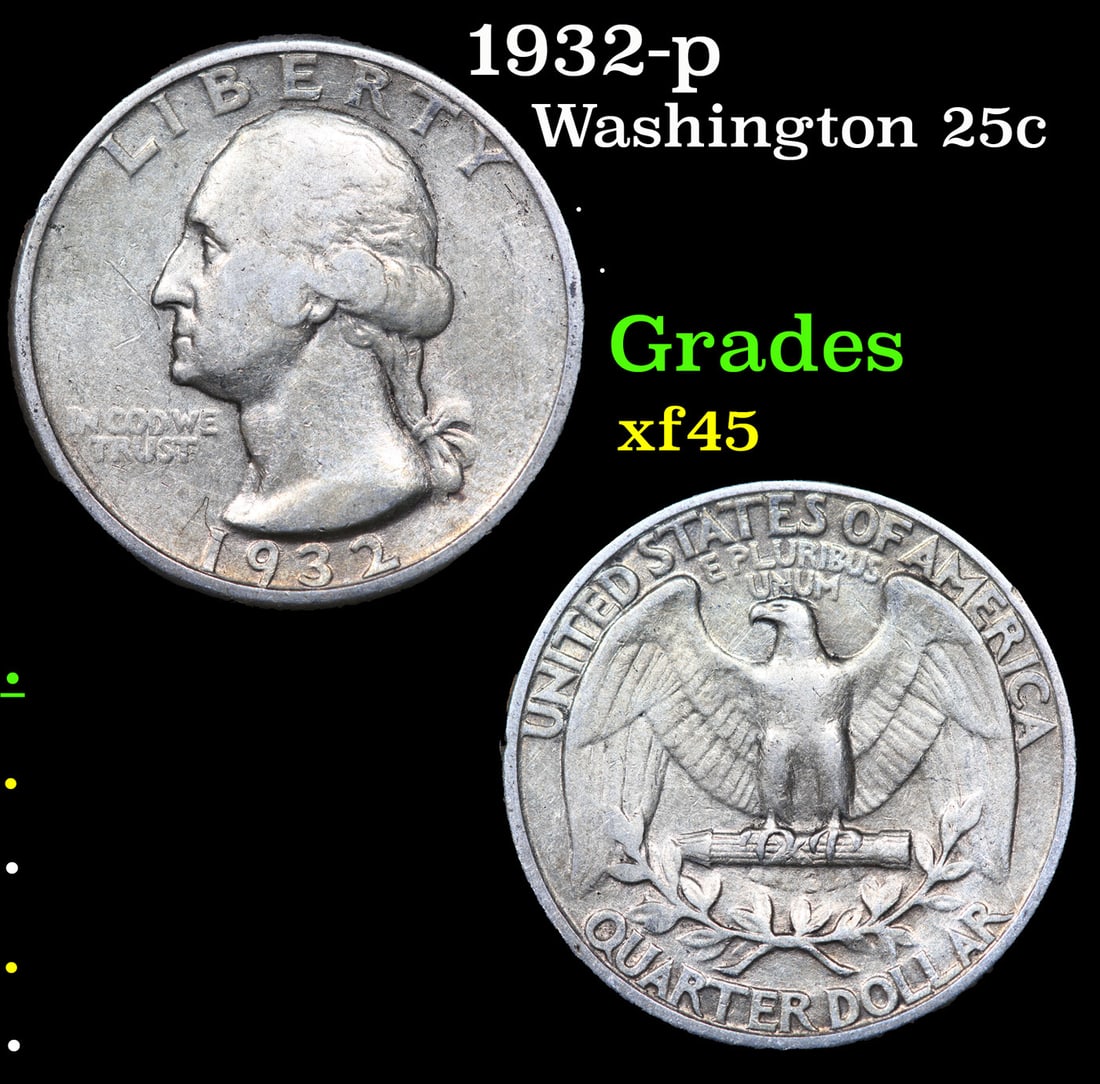 1932-p Washington Quarter 25c Grades xf+ (1 of 3)