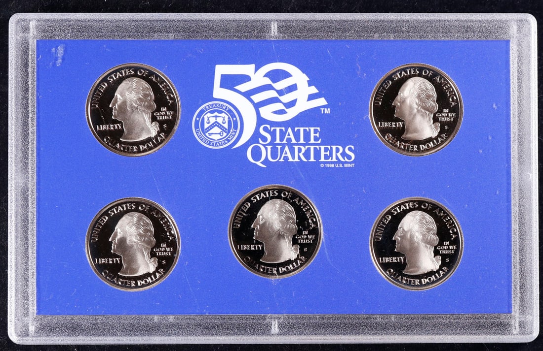2003 United States Mint Proof Quarters 5 pc set No Outer Box (1 of 2)
