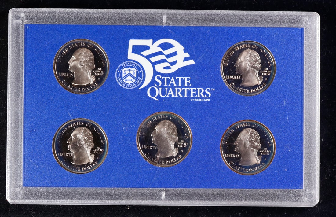 1999 United States Mint Proof Quarters 5 pc set No Outer Box (1 of 2)