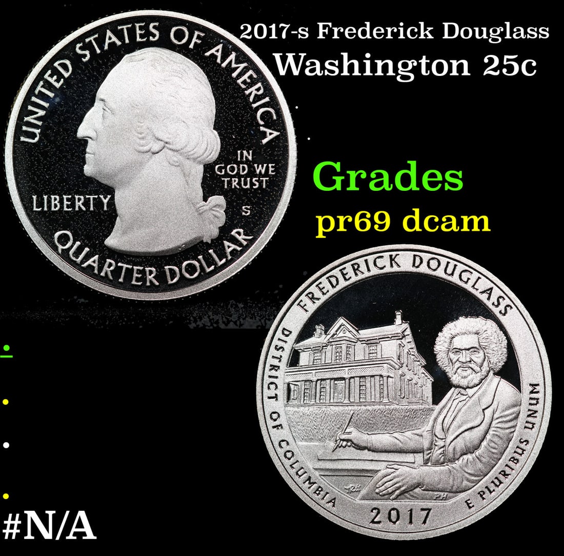 Proof 2017-s Frederick Douglass Washington Quarter 25c Grades GEM++ Proof Deep Cameo: 2017-s Frederick Douglass Washington Quarter 25c Grades GEM++ Proof Deep Cameo. 0