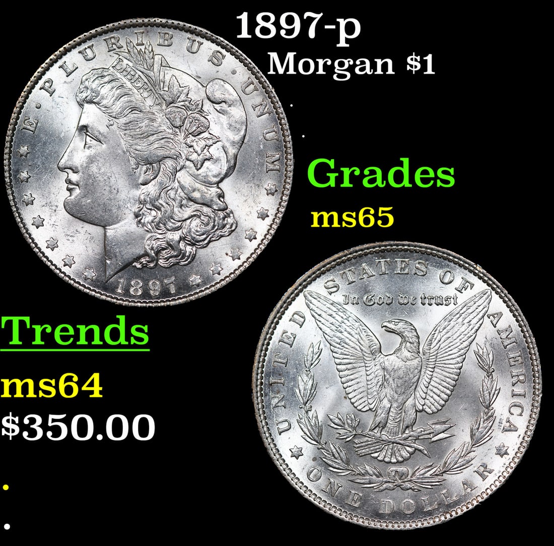 1897-p Morgan Dollar 1 Grades Gem Unc (1 of 3)