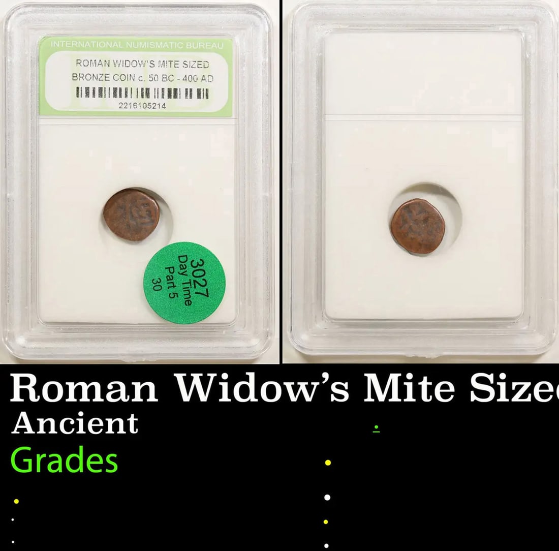 Roman Widow's Mite Sized Bronze Coin c. 50 BC-400 AD Graded BY INB (1 of 1)