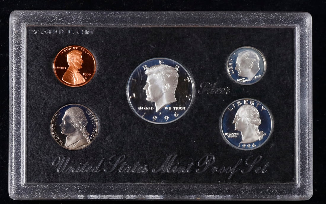 1996 United States Proof Set, 5 Coins Inside No Outer Box (1 of 2)