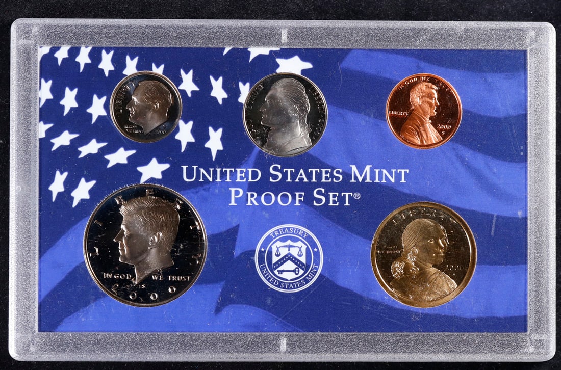 2000 United States Mint Proof Set 10 coins No Outer Box (1 of 2)