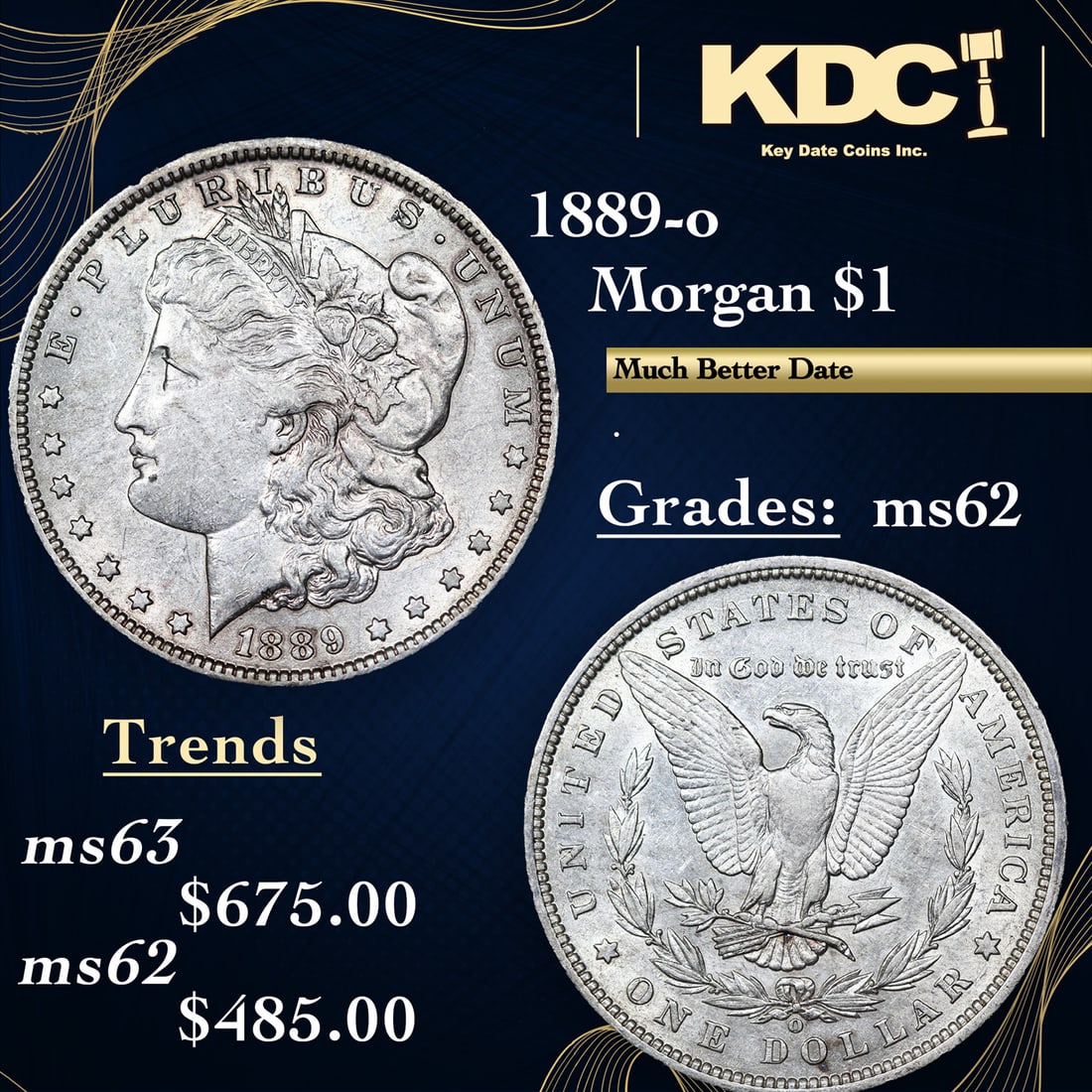 1889-o Morgan Dollar $1 Grades Select Unc (1 of 3)