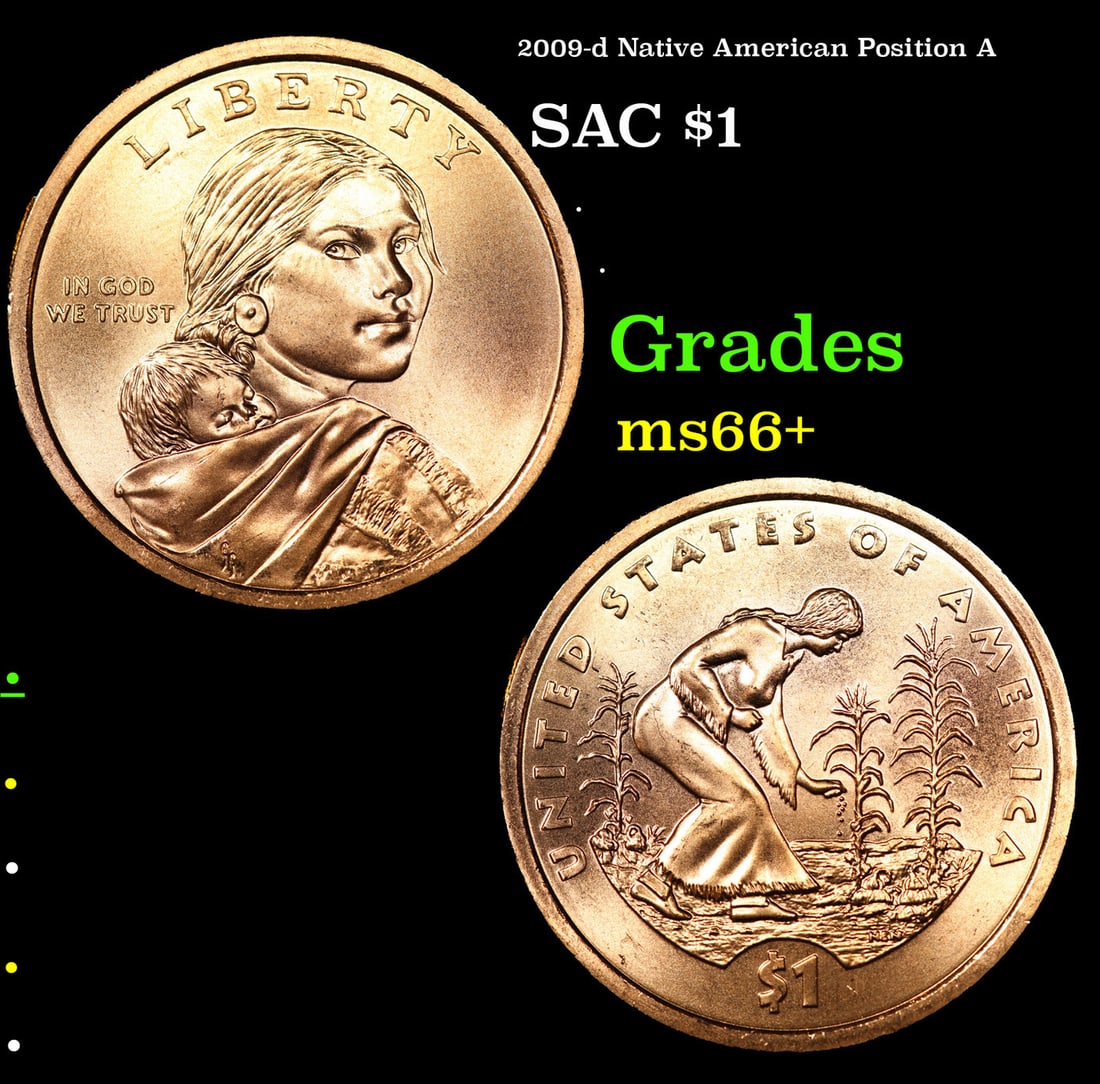 2009-d Native American Position A Sacagawea Dollar 1 Grades GEM++ Unc (1 of 3)