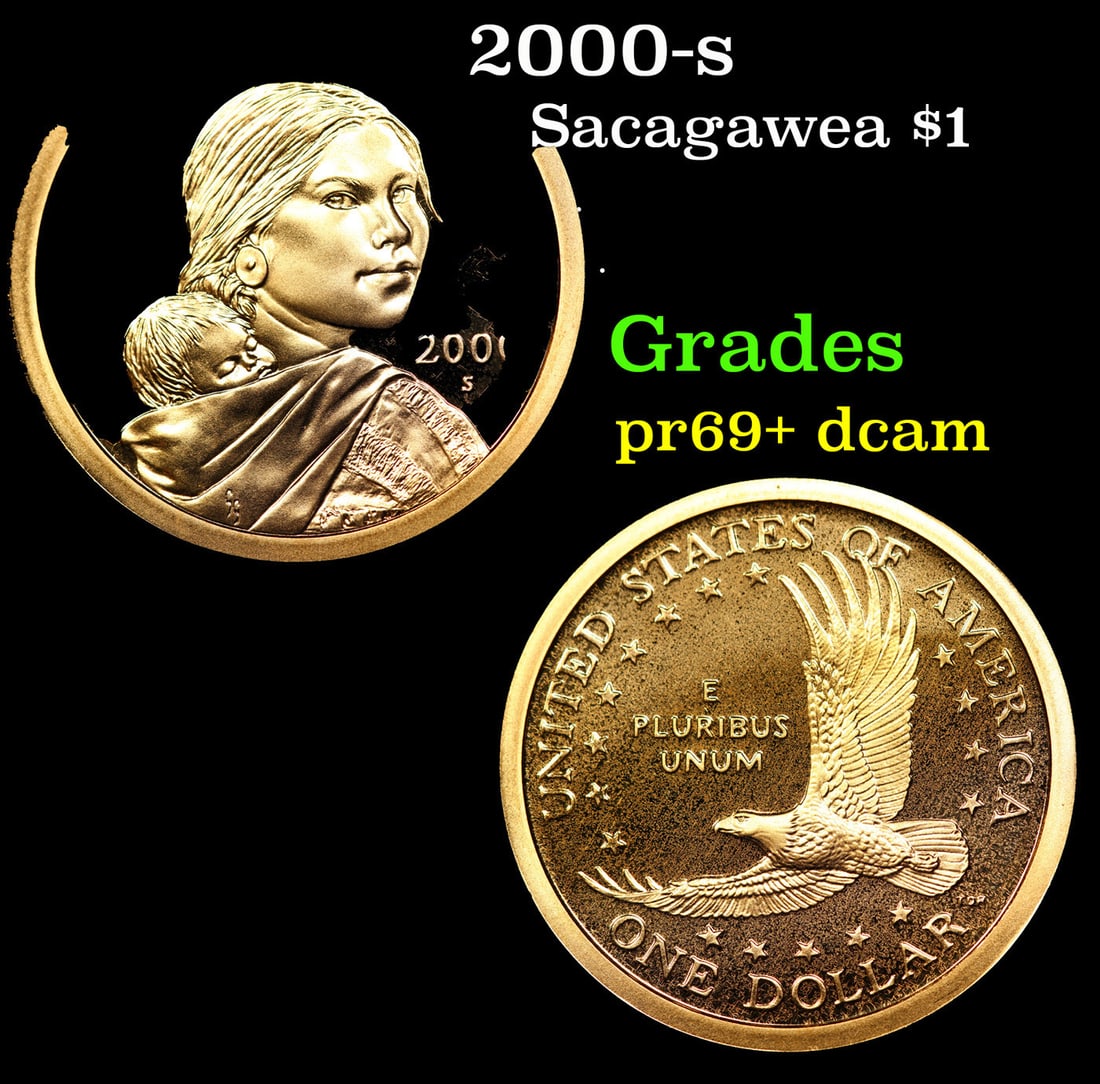 Proof 2000-s Sacagawea Dollar 1 Grades GEM++ Proof Deep Cameo (1 of 3)