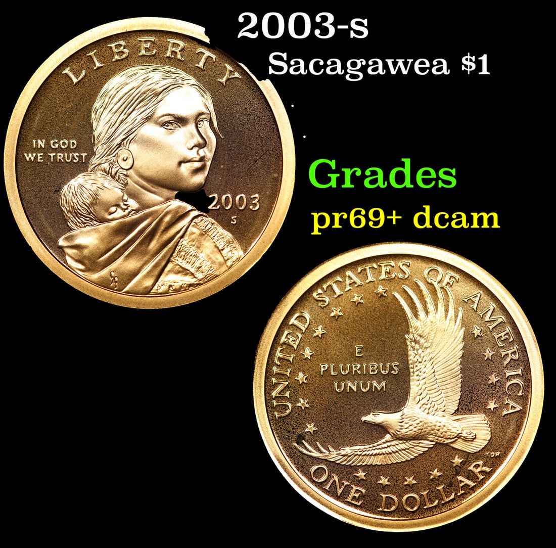 Proof 2003-s Sacagawea Dollar 1 Grades GEM++ Proof Deep Cameo (1 of 3)