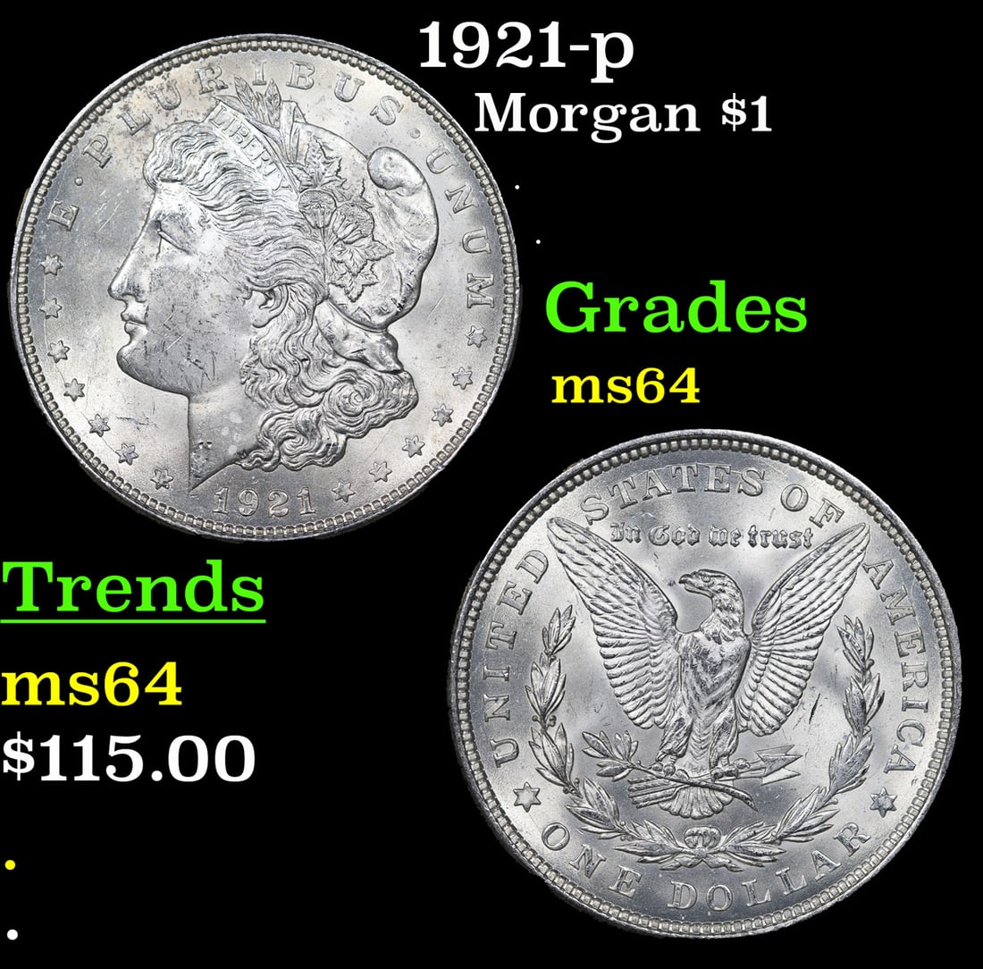 1921-p Morgan Dollar 1 Grades Choice Unc (1 of 3)