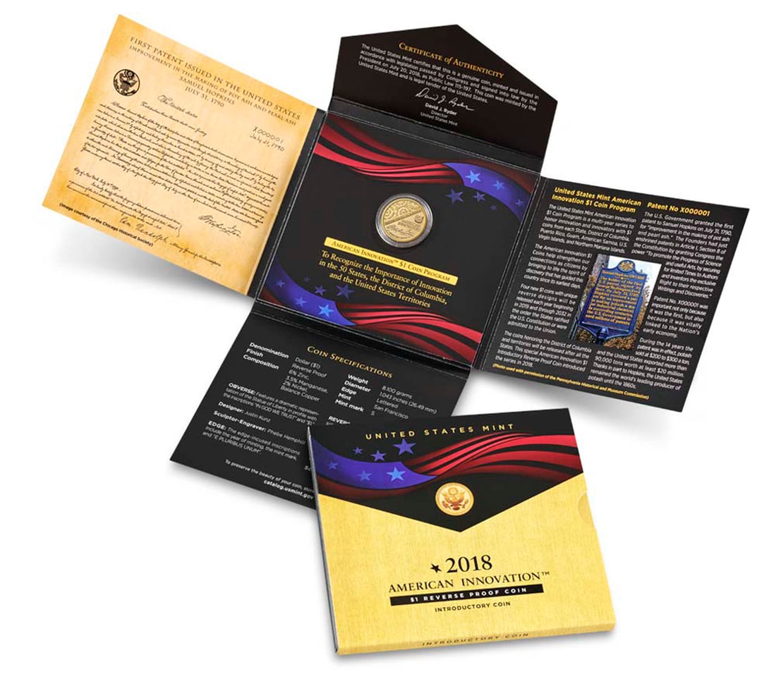 American Innovation United States Mint 2018 $1 Reverse Proof Introductory Coin (1 of 1)
