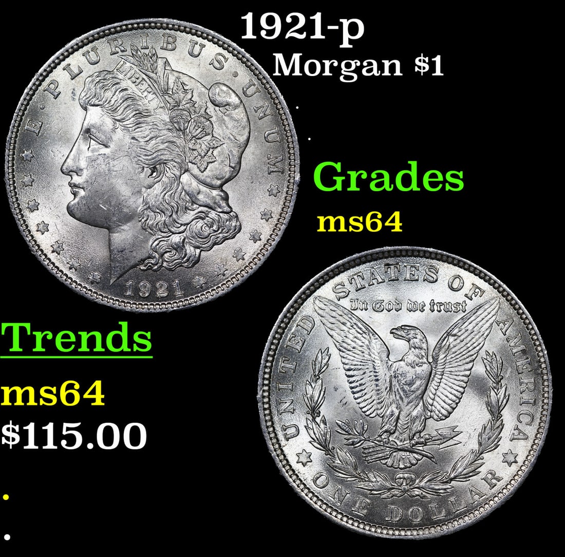 1921-p Morgan Dollar 1 Grades Choice Unc (1 of 3)