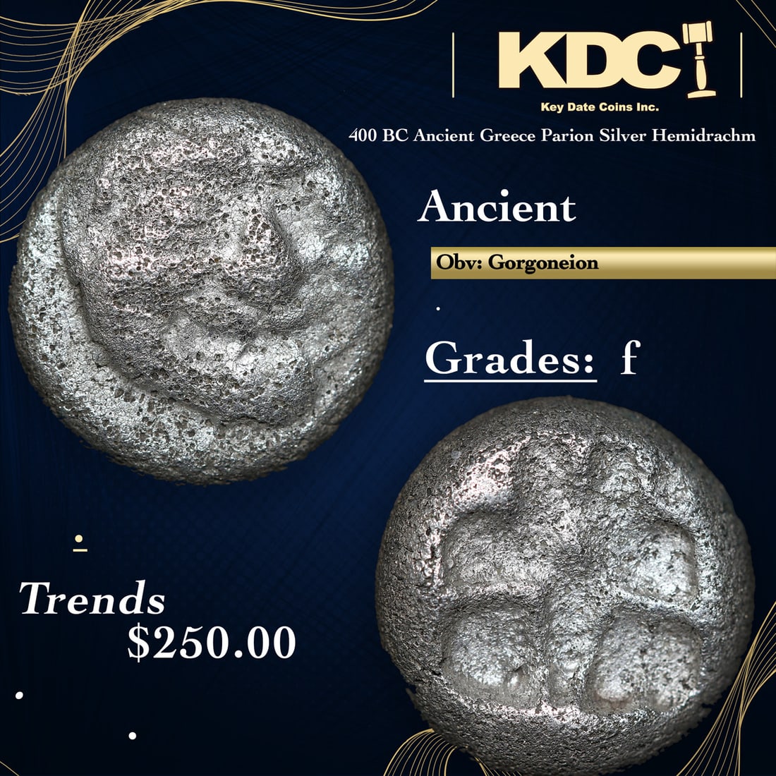 400 BC Ancient Greece Parion Silver Hemidrachm Anceint Grades f (1 of 3)