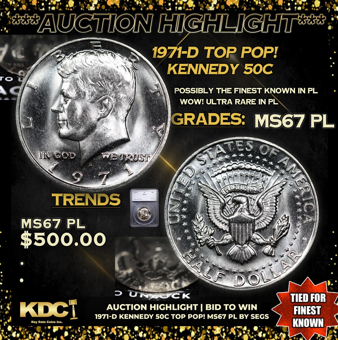 1971-d Kennedy Half Dollar TOP POP! 50c Graded ms67 BY SEGS (1 of 7)