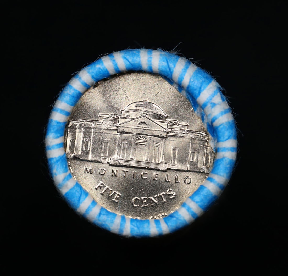 BU Shotgun Jefferson 5c roll, Unknown Date 40 pcs N.F. String & Son $2 Nickel Wrapper: BU Shotgun Jefferson 5c roll, Unknown Date 40 pcs N.F. String & Son $2 Nickel Wrapper.