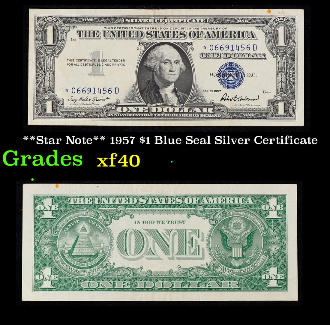 **Star Note** 1957 $1 Blue Seal Silver Certificate Grades xf (1 of 3)