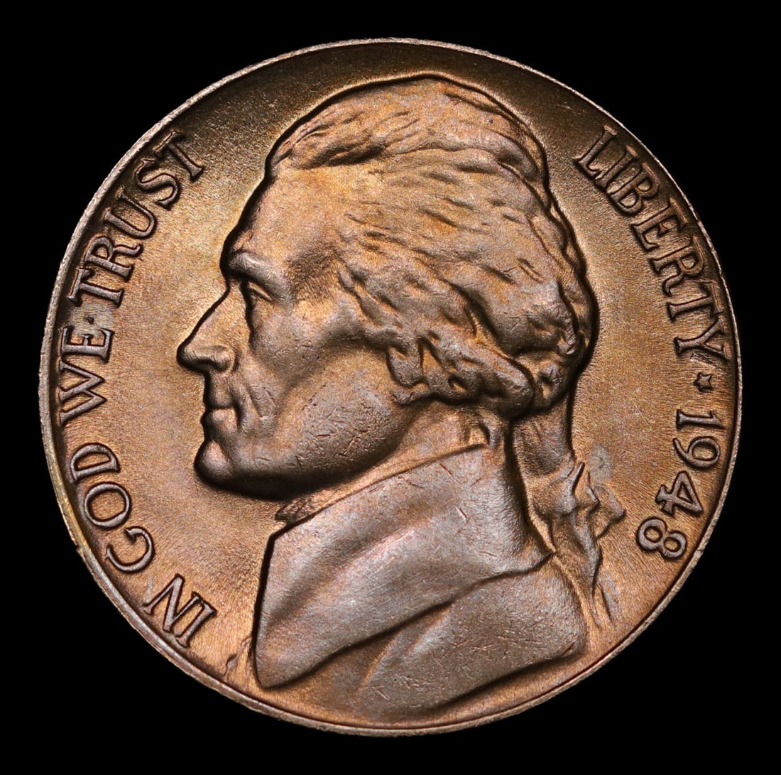1948-d Jefferson Nickel 5c Grades GEM++ Unc (1 of 2)