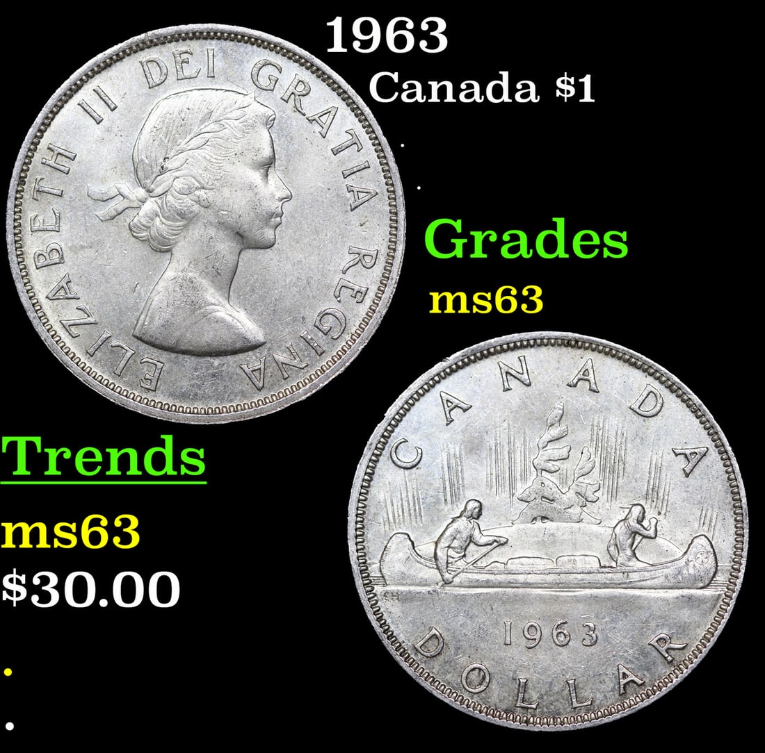 1963 Canada Silver Dollar 1 Grades Select Unc (1 of 3)