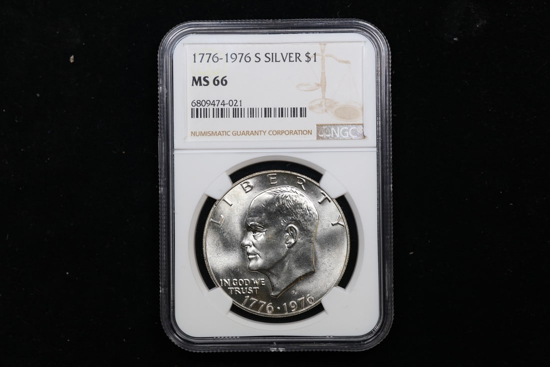 NGC 1976-s Silver Eisenhower Dollar $1 Graded ms66 By NGC (1 of 2)