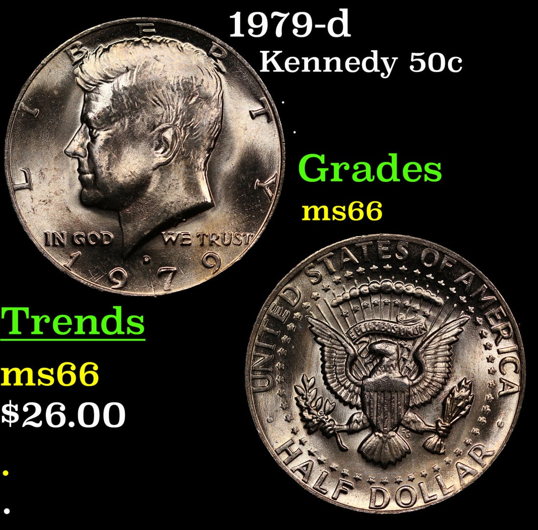 1979-d Kennedy Half Dollar 50c Grades GEM+ Unc (1 of 3)
