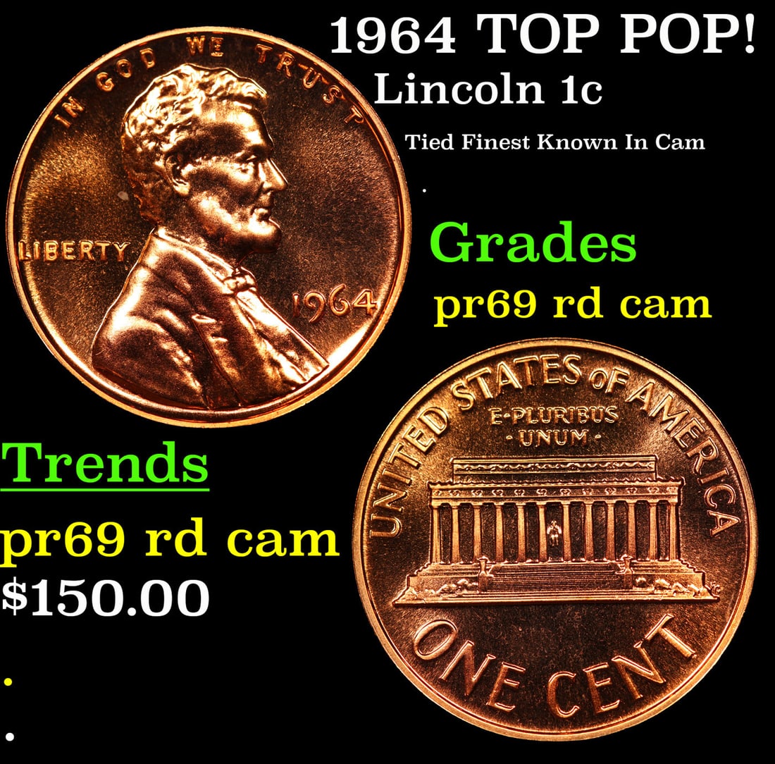 Proof 1964 Lincoln Cent TOP POP! 1c Graded pr69 rd cam BY SEGS (1 of 3)