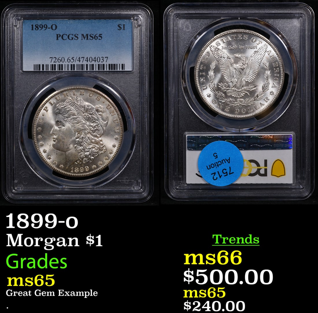 PCGS 1899-o Morgan Dollar 1 Graded ms65 By PCGS (1 of 3)