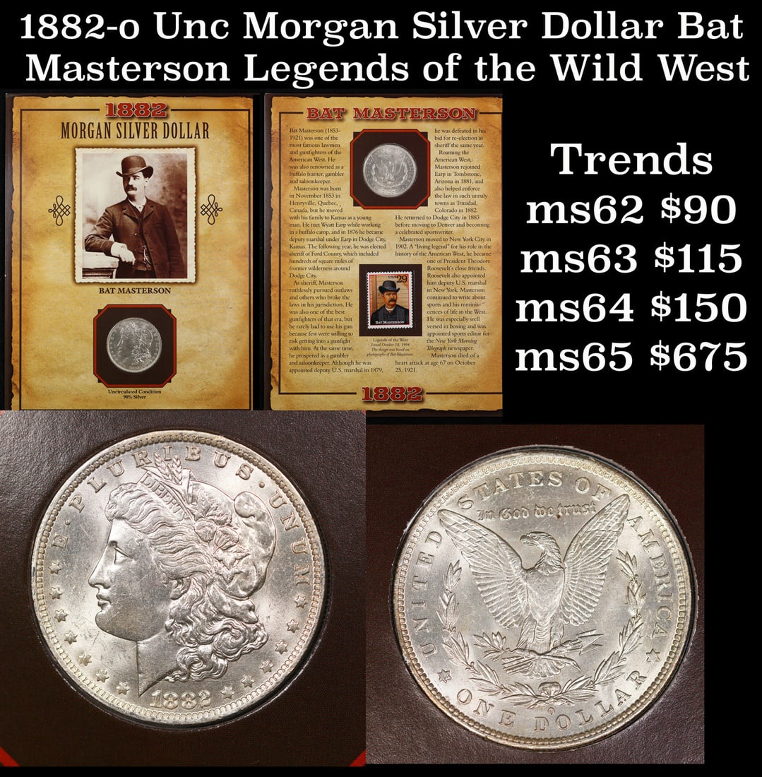 1888-o Unc Morgan Silver Dollar Bat Masterson Legends of the Wild West Morgan Dollar 1 (1 of 5)