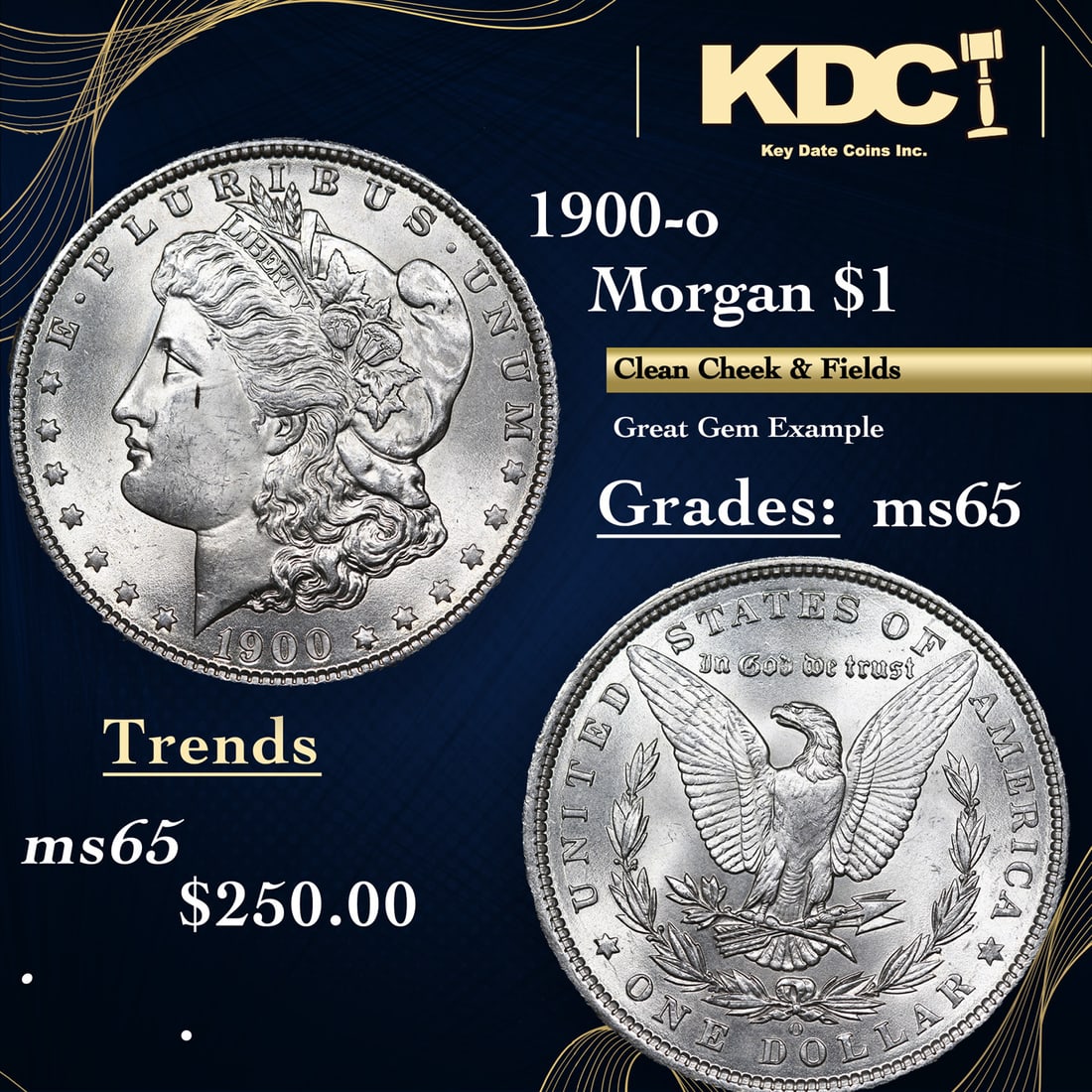 1900-o Morgan Dollar $1 Grades GEM Unc (1 of 3)